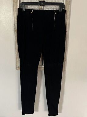 Black Slim Zip-Front Ponte Pants